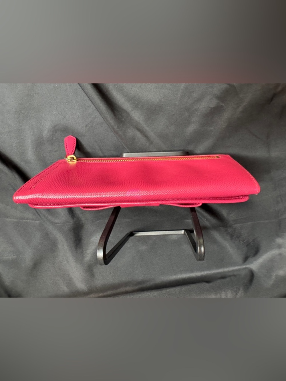 Prada Pink Saffiano Fiocco Continental Bow with Gold Logo Wallet - Picture 5 of 16